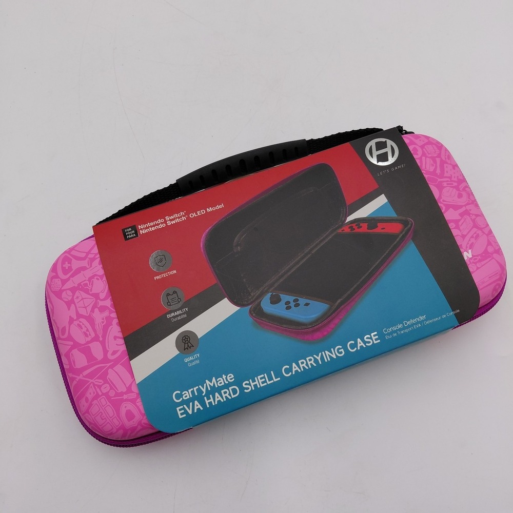For Nintendo Switch Carry Case Hard Shell Shockproof Cover Protective Bag Pink